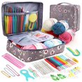 thumbnail image 1 of PENGXIANG 59 Pcs Include 5 Skeins Yarn Hooks Needles Storage Bag Crochet Kit with Knitting Accessories Set for Beginners Gift Freeshipping, 1 of 7