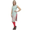 thumbnail image 2 of Bimba Tunique Sans Manches Verte à Imprimé Floral pour Femme, Kurta Kurti de Designer-14, 2 of 6