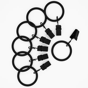 Anneaux à pince à rideaux noire Mainstays de 2,5 cm (paquet de 7)