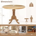 thumbnail image 4 of Costway Rustic Dining Table Wooden Dining Table with Round Tabletop & Curved Trestle Legs Natural, 4 of 10