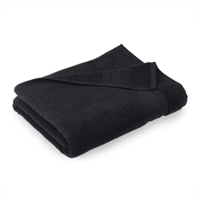 hometrends Solid 100% Cotton Bath Towel, 1 Piece, 550 GSM, Highly Absorbent & Soft Bathroom Towel, Black