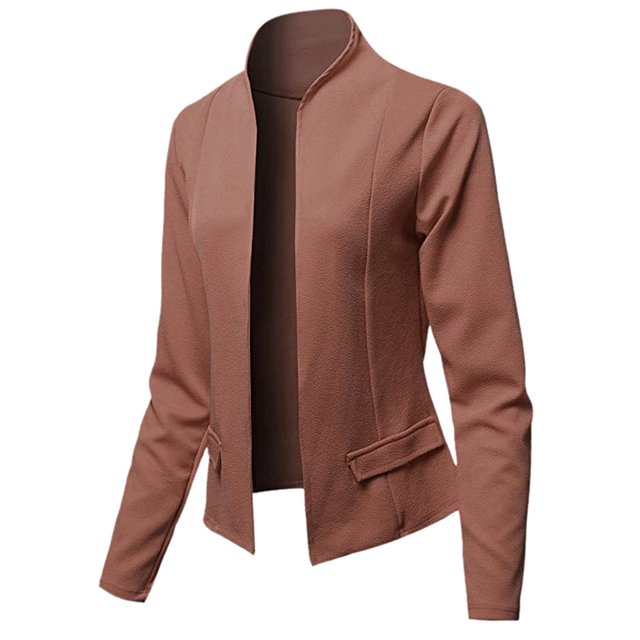 Veste Blazer Femme Manches Longues Cardigan Manteau Bureau