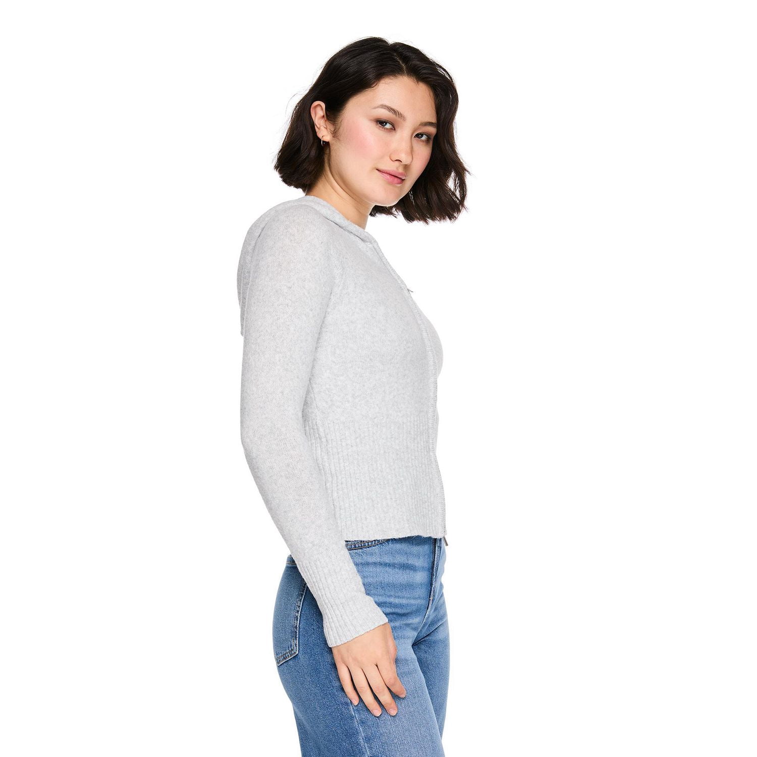 No Boundaries Women's Fitted Full Zip Hoodie