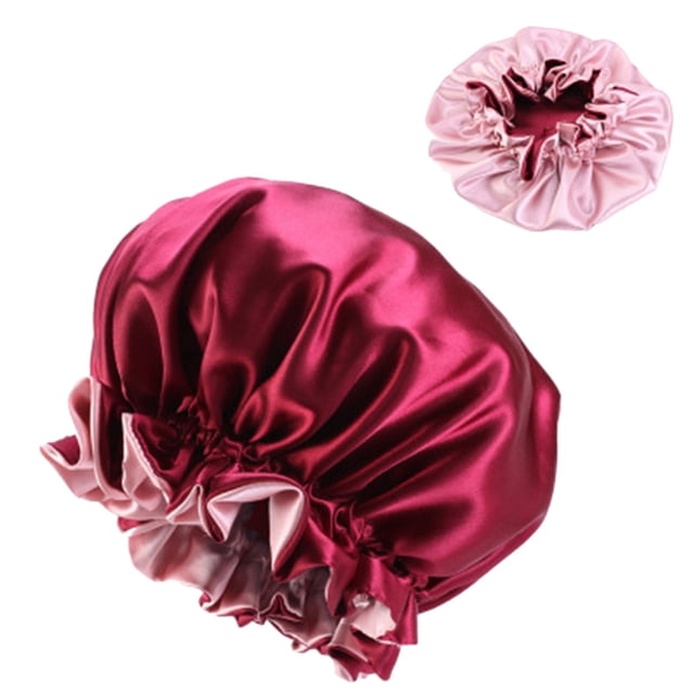 WIFKLSIIPG Bonnet Hair Layer Cap Bonnet Sleeping with Elastic Double Wrap Silk Band Satin Other