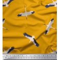 thumbnail image 1 of Soimoi Gold Poly Georgette Fabric Flying Stork Bird Print Fabric by Yard 42 Inch Wide, 1 of 5