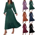 thumbnail image 1 of Gspmoly Robes pour Femmes, Robe Décontractée à la Mode et au Tempérament pour Femmes à Manches Longues et Col en V, Robes de Mariage pour Femmes jusqu'à 65 % de Rabais, 1 of 6