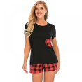 thumbnail image 1 of AMERTEER Ensemble de Pyjama à Carreaux pour Femmes Shorts Pyjama à Manches Courtes Pyjama s-TTG, 1 of 6
