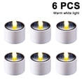 thumbnail image 1 of 6 Pcs Solar Lantern Tea Lights Candles - Rechargeable Flickering Electronic Solar LED Lamp Nightlight - Flameless Solar Energy Candle for Outdoor Camping Emergency, 1 of 9