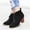 Noir, variante sur EGNMCR Bottines pour Femmes Femmes Dames Chaussures Mode Cheville Unies Léopard Fermeture Éclair Bottillon Bottines Courtes