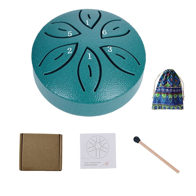 3-Inch Mini Steel Tongue Drum Percussion Instrument 6-Note Handpan with Mallets Portable Rain Sound Musical Gift for Kids Adults