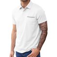 thumbnail image 1 of Breathable Printed White Polo Shirts L (Men's), 1 of 4