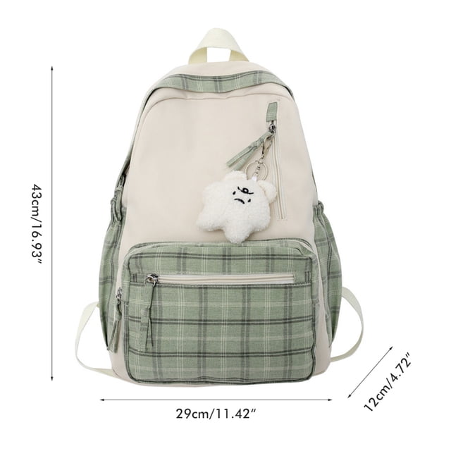 Sac à dos mignon Sac à l'école Sac à sac à dos casual Sac à dossier plat avec en peluche Pendentif léger Grande capacité Student Book Bag Sac à enfant sac à enfant Casual Daypack pour les voyages en plein air