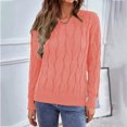 thumbnail image 2 of Cathalem WoWomens Cotton Sweaters Crew Neck Solid Color Soft Ribbed Knitted Oversized Pullover Loose Fit Jumper,Pink M, 2 of 5