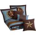 thumbnail image 4 of Chezmoi Collection Tulsa Queen Size Bedding Set, 7-Piece Turquoise Brown Western Cowboy Oversized Comforter Set, Printed Texas Star Barbed Wire, 4 of 4