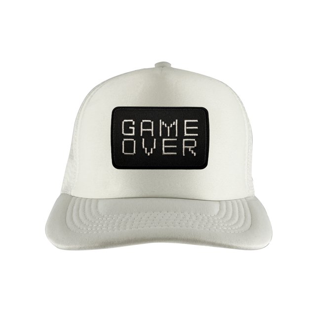 Gravity Threads Game Over Patch Adjustable Trucker Hat - White