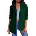 thumbnail image 1 of Styesk Blazers for Women Business Casual Outfits Open Front Long Sleeve Blazer Jackets Solid Color Lapel Padded Shoulder Long Suit Jackets Loose Fit Button Work Office Suit Jacket, 1 of 4
