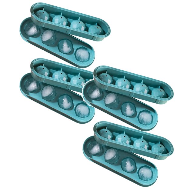 Oleegame 2PC Baby Popsicle Molds Flexible Ice Tray 4 Ice Molds For Freezer Easy Release Stackable Ice Trays For Cocktail 2PC Green