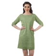 thumbnail image 1 of Moomaya Robes Courtes pour Femmes Imprimées Manches 3/4 Robe Tunique Mini Décontractée, 1 of 4