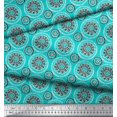thumbnail image 2 of Soimoi Poly Georgette Fabric Floral Block Printed Craft Fabric by The Yard 42 Inch Wide, 2 of 3