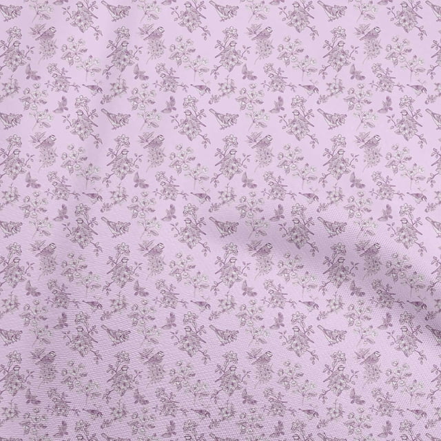 oneOone Cotton Poplin Lavender Fabric Bird & Sewing Craft Projects Fabric Prints By Yard 42 Inch Wide