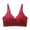Red, variant on Women's Wireless Honeycomb Cup Jelly Glue Soft Support Gathering Bra - Solid Color Daily Wear Semi Fixed Cup Nylon Comfort