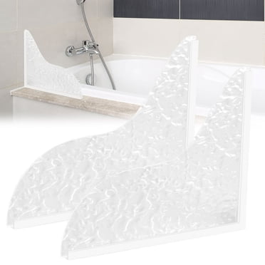 CNKOO 2 Pcs Pare-Éclaboussures de Douche en Acrylique pour Salle de Bain, Pare-Eau de Douche avec Adhésif Imperméable, Pare-Éclaboussures d'Angle pour Baignoire, Pare-Éclaboussures Autoadhésif pour Bord de Baignoire, Pare-Eau de Douche pour Salle de Bain Resto