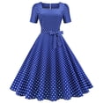 thumbnail image 2 of Pompotops Robe de Soirée Bal pour Femme à Manches Courtes Style Années 1950 Ménagère, 2 of 9