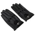 thumbnail image 4 of Men Retro Black Leather Driving Gloves Lined Screen - Black, L, 4 of 8