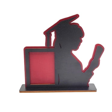 2024 DIY Graduation Photo Frame, Acrylic+Wood Material, Multicolor Desk Ornament, Blank for Wishes/Photos, Gift for Students, 1 Piece