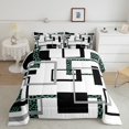 thumbnail image 2 of YST Ensemble de Literie Moderne Style Ferme, Noir Gris à Rayures 7 Pcs Ensemble de Couette Simple, Ensembles de Literie Géométriques, Ensembles de Lit Réversibles Motif Léopard avec Drap Plat et Drap-Housse, Couvre-Oreillers, 2 of 5