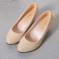 thumbnail image 3 of Dakaela Escarpins pour Femmes à Talon Bloc Bas et Épais, Bout Rond, Plateforme, Chaussures de Bureau/travail/robe, Beige 6,5, 3 of 6