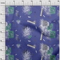thumbnail image 3 of oneOone Cotton Silk Blue Fabric Geometric Craft Projects Decor Fabric Printed By The Yard 42 Inch Wide, 3 of 4