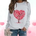 thumbnail image 1 of Qertyioot T-Shirt Graphique pour Femmes de la Saint-Valentin à Manches Longues, Haut à Col Rond Imprimé, Chandail Décontracté, 1 of 5