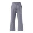 thumbnail image 5 of AherBiu Capris Grande Taille pour Femmes en Coton et Lin d'Été Décontractés Pantalons Capri Taille Haute Droits Raccourcis, 5 of 5