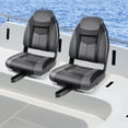 thumbnail image 2 of Costway High Back Folding Boat Seats with Black Grey Sponge Cushion & Flexible Hinges, 2 of 9