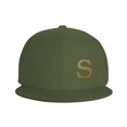 thumbnail image 3 of ZICANCN Alphabet S Pattern Baseball Caps, Trucker Hats for Men And Women, Adjustable Breathable Flat Caps, Moss Green, 3 of 6