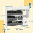 thumbnail image 3 of Qaba Toy Storage Organizer with 9 Removable Boxes, Kids BookShelf, White, 3 of 10