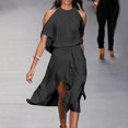 thumbnail image 1 of Jusqu'à 65 % de Rabais! Robes d'Été Mode pour Femmes 2024 Grande Taille Décontractées Amples à Col Rond Unies à Manches Courtes, 1 of 6