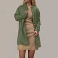 thumbnail image 2 of Yuyuzo Manteau pour Femmes Mi-Long à Col Montant Vestes Blazer d'Affaires Décontractées Automne Hiver Pardessus Uni avec Poches, 2 of 7