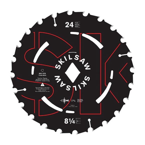Skilsaw 2885739 8.25 in. Dia. x 0.81 in. Carbide Tipped Steel Circular Saw Blade, 24 Teeth