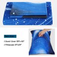 thumbnail image 4 of Unique Bargains Star Colored Sky Moon Night Duvet Cover Fuchsia Starry Pattern 4pcs, 4 of 9