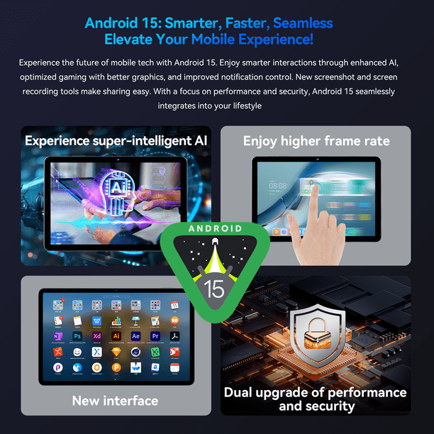 Android 16 Tablet with Keyboard, Tablet 10 inch Wi-Fi Model