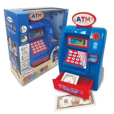 Thin Air Brands - Preschool ATM Machine Savings Piggy Bank, Light and Sound, for Young Kids