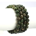 thumbnail image 2 of Bracelet Extensible Unisexe en Perles Rondes de 8 mm en Mica Vert Naturel Kmaite, 2 of 3