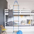thumbnail image 4 of Milaget Fun Climbing Rope Ladder with 6-Section Straps for Playground Kids Swing Balance blue and wooden, 4 of 8