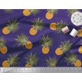 thumbnail image 2 of Soimoi Purple polyester Crepe Fabric Pine Fruits Print Sewing Fabric Yard 42 Inch Wide, 2 of 3