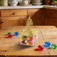thumbnail image 4 of Food Storage Set Light Gold Plated Candy Box European Style Wedding Square Transparent Container with Lid Storage Bags Containers Food Saver Set Reusable Storage Bags Kitchen Storage Set, 4 of 6