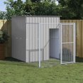 thumbnail image 1 of vidaXL Dog House with Run Light Grey 165x251x181 cm Galvanised Steel, 1 of 3