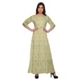 thumbnail image 1 of Moomaya Robe Longue à Col Rond à Manches 3/4 pour Femmes Grande Taille Vêtements d'Été, 1 of 3