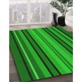 thumbnail image 3 of Ahgly Company Machine Washable Indoor Rectangle Transitional Green Area Rugs, 2' x 4', 3 of 7